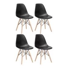 4 Cadeiras Charles Eames Eiffel Dsw Clara Preto