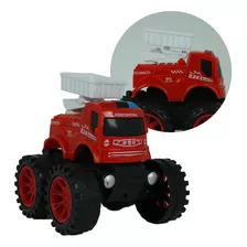 Carrinho De Bombeiro Monster Truck 4x4 Brinquedo Com Fricção