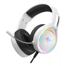 Fone De Ouvido Over-ear Gamer Havit Gamer H2232d Branco Com Luz Rgb Led