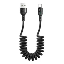 Cable Tipo C Resorte Espiral Retráctil Carga Rápida 1.8m