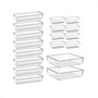 Kit 18 Organizadores Retangulares Acrilico Rebirth Transparente Cristal