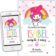 Invitacion My Melody Digital Personalizada Cumpleaños Niña