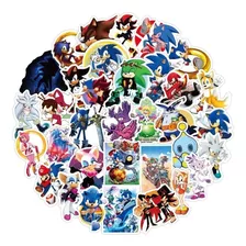 Stickers Autoadhesivos De Sonic - (50 Unidades)