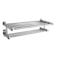 Porta Toalha Duplo 60cm Em Turbo De Aço Inox 304