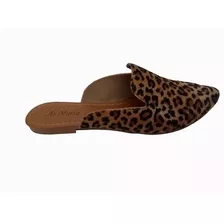 Sapatilha Rasterinha Em Couro Nobuck Animal Print Barato!