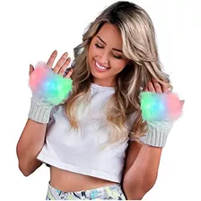 Up Fuzzy Fingerless Led Glow Guantes