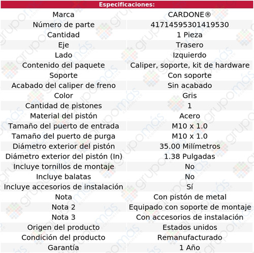 1 Mordaza De Freno C/soporte Trasero Izq Subaru Svx 94 Foto 5