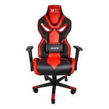 Cadeira De Escritório Mymax Mx9 Gamer Ergonômica Preta E Vermelha Com Estofado Em Tecido Sintético