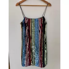 Vestido Mini Ginebra Privé Lentejuelas Colores Sin Estreno