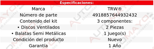 Balatas + Discos Delanteros Trw L4 2.3l Skylark 1993 - 1995 Foto 2