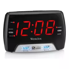 Westclox Basic Large 1.4 Rojo Led Digital Fm Radio 2 Puerto.