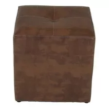 Pouf Cubo Cuero Sintético Caramelo / Muebles América