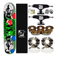 Skate Completo 8.0 Original Rodas 53 Mm Rolamento Bs Red Pro