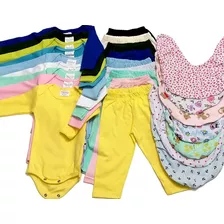 Conjunto 12 Peça Bebê Babador Body Manga Longa Mijão Criança