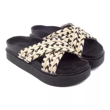 Sandalias Mujer Plataforma Yute Livianas Moda Citadina Lana