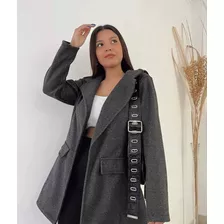 Tapado De Paño Mujer Abrigo Blazer Saco Tendencia Moda Largo