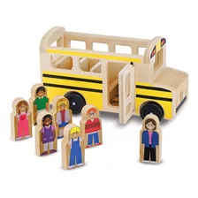 Melissa & Doug Juego De Juguetes De Madera Del Autobús Esc.