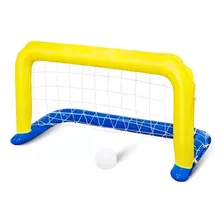 Gol Trave Futebol Inflável Bola Piscina Bestway 52123 Cor Amarelo E Azul