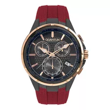 Reloj Quantum Caballero Silicón Powertech Correa Rojo