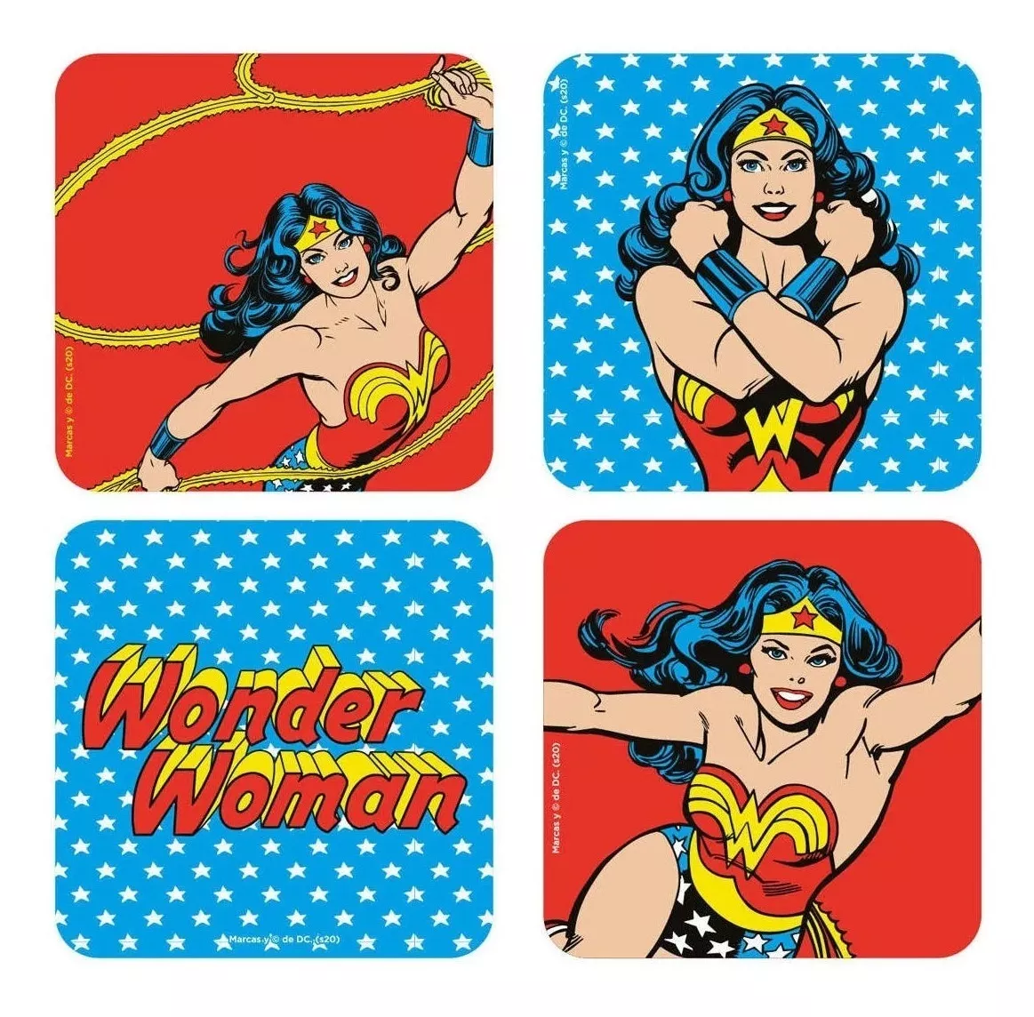 Wonder Woman  Dc Posa Vaso Set 4 Unidades Vais