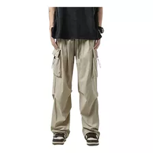 Pantalones Cargo De Pierna Ancha Y Recta Vintage Para Hombre