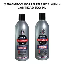 2 Shampoo Voss 3 En 1 For Men - Cantidad 500 Ml