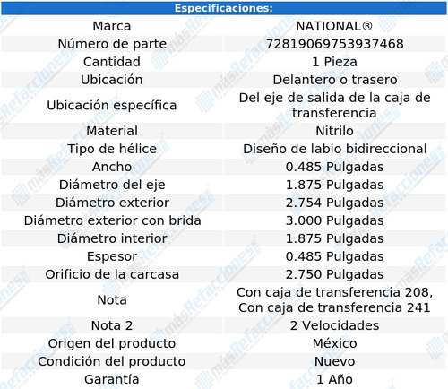 1 Retn Caja Transferencia Del/tras W250 81 Al 93 National Foto 3