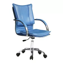 Silla Ejecutiva Empoli Apoyabrazos Altura Regulable Color Celeste Material Del Tapizado Cuero Sintético