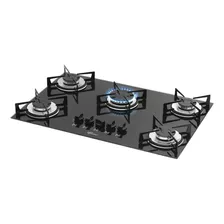 Cooktop Fischer 5q Gas Mesa Vidro Preto