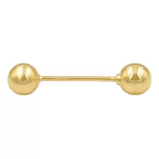 Piercing Lengua Bola Recto Perfo 100% Oro Puro 10k Arete