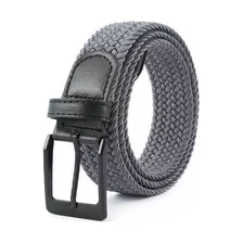 Cinturón Trenzado Algodón Hebilla Metal Negra