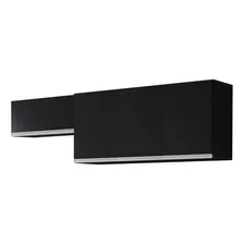 Conjunto Armários Aéreo Lux 120cm E 70cm 100%mdf Preto