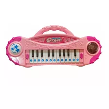 Piano Infantil Musical Educativo Som E Luz - Rosa