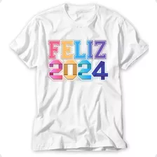 Camiseta Feliz 2021 Colorido Blusa Camisa Feliz Ano Novo