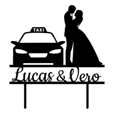 Topper Adorno Torta Pincho Casamiento Boda Taxi Pareja