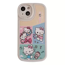 Carcasa Para iPhone Hello Kitty Con Soporte En La Cámara
