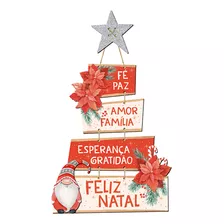 Placa Decorativa Natal Corda - Pinheirinho Fé E Paz