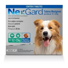 03 Nexgard 10 A 25 Kg - Elimine 100% Dos Carrapatos!