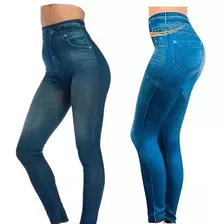 Pack 2 Calza Tipo Jeans Forrada Chiporro Grueso 