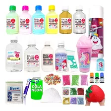 Kit Com Colas Coloridas Clear - Completo Isa Slime