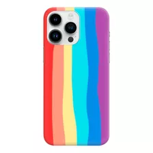 Estuche Silicone Case Arcoíris Para iPhone 13 