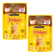 Kit 2 Friskies Sachês Para Gatos Adultos Sabor Peru 85g