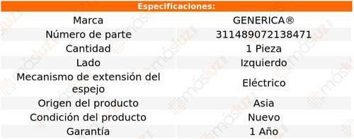 1- Espejo Izquierdo Elect Dodge Lancer 2004/2007 Genrica Foto 2