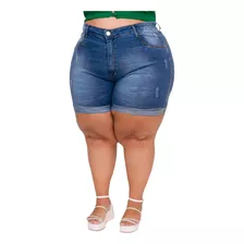 Shorts Meia Coxa Jeans Feminino Verangela Tamanho Grande