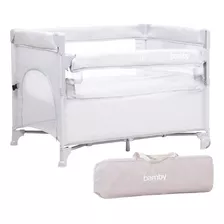 Cuna Corral Colecho Para Bebe Portatil Plegable Con Altura Regulable Gris Claro Segundo Nivel Bolsa Transportadora Y Colchoneta Ideal Para Viajar Estructura De Acero Edad 0 A 24 Meses