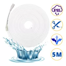 Tira Led Neón Flexible Unicolor Decorativa 5 Metros Color De La Luz Blanco Cálido Impermeable Iluminación Led 120 Leds Por Metros Recortable