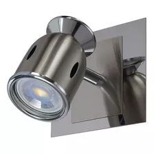 Aplique Niza 1 Luz Acero Apto Led Cabezal Movil Baño