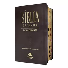 Biblia Sagrada Nova Tradução Da Linguagem De Hoje Letra Gigante Capa Luxo Marrom Escuro Com Índice