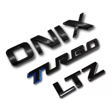 Kit Emblema Chevrolet Onix Plus Ltz Turbo Black Piano