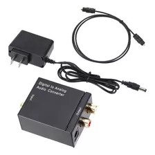 Convertidor Adaptador Audio Digital Optico A Rca + Cable Ópt